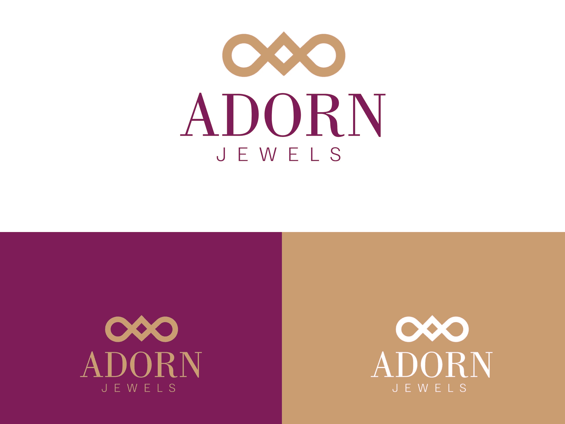 Adorn Jewels luxury jewelry logo design by Venkatesh Prasad, graphic and brand designer