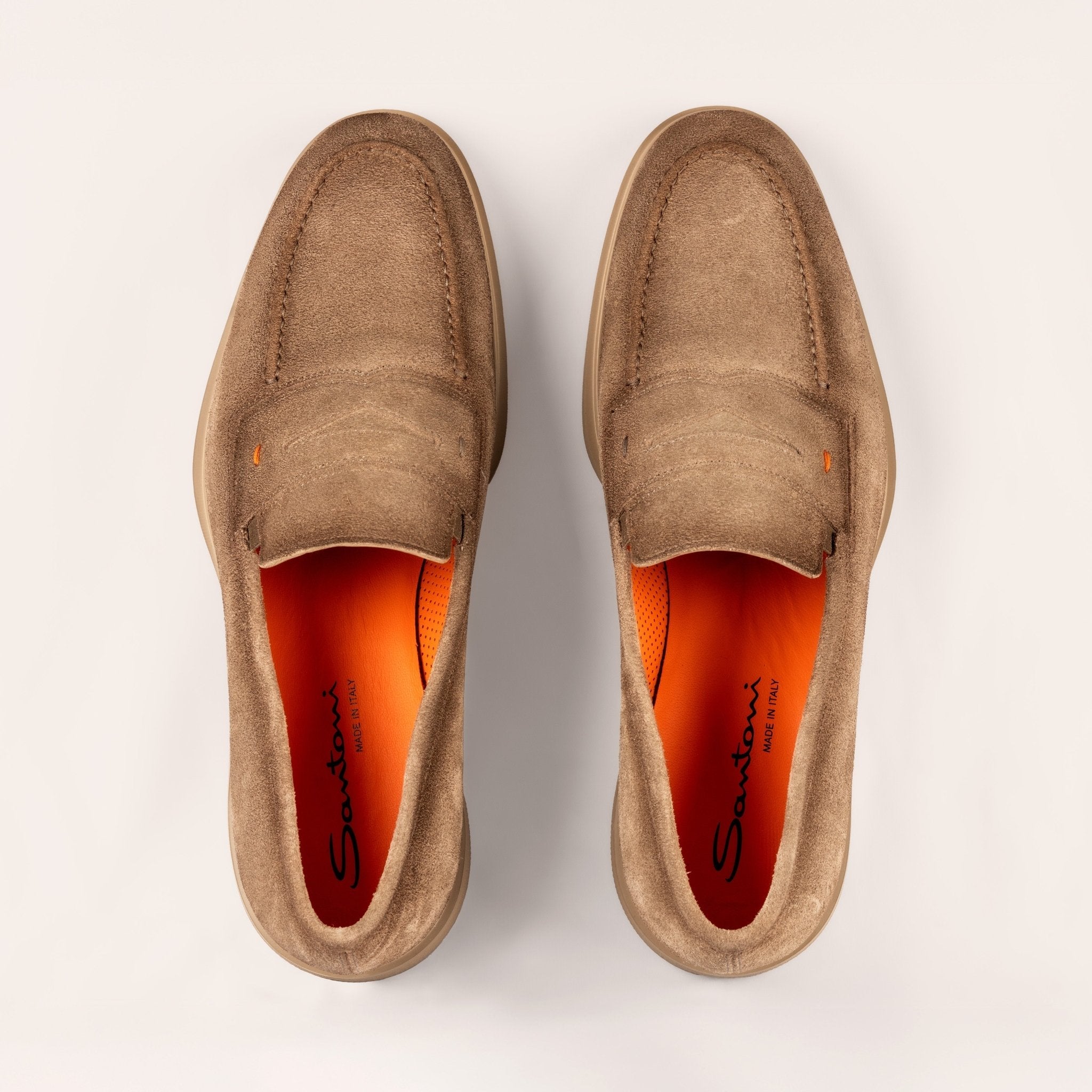 Mens's beige suede Easy loafer - Mandelli UK