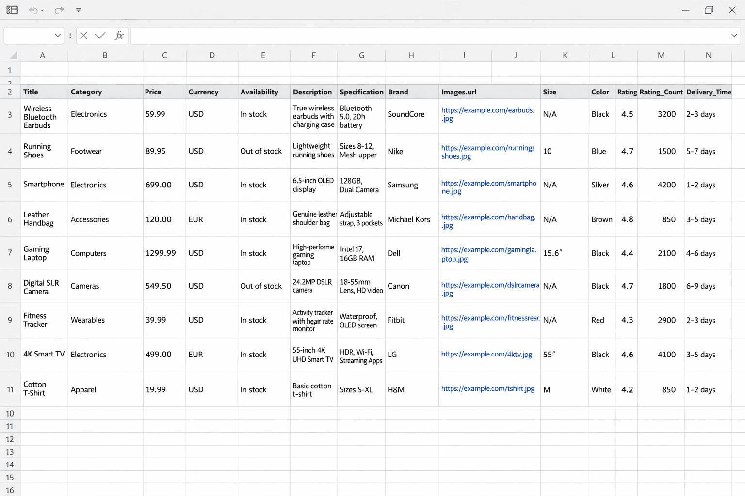 Downloading extracted e-commerce data as CSV or JSON from ShopScraping
