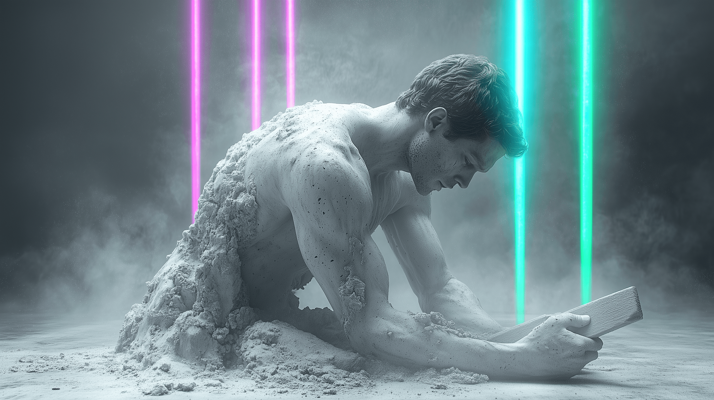 An image showing the intersection of human judgment and AI execution, illustrating the concept of Cognitive Synergy in professional services.