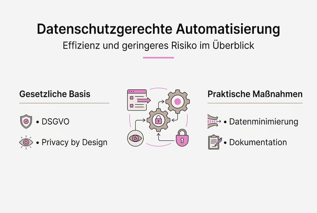 Infografik: Datenschutz und Automatisierung im Überblick – die wichtigsten Aspekte auf einen Blick