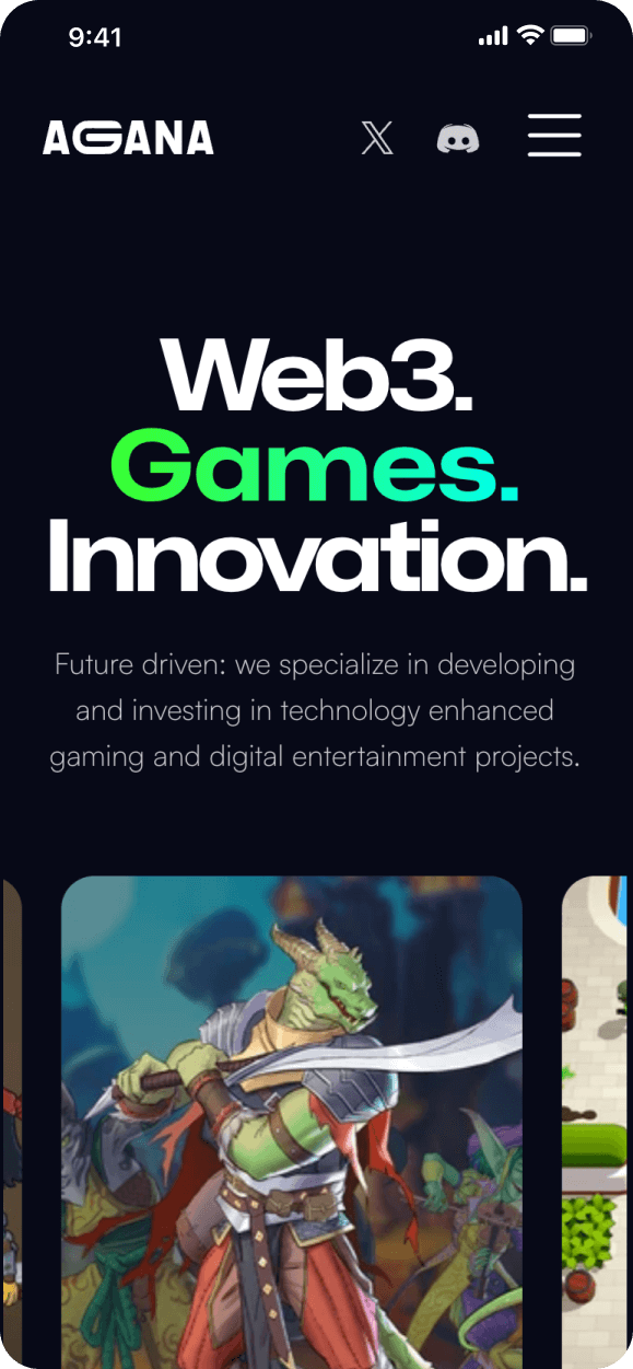 Phone screen showing a daek website interface