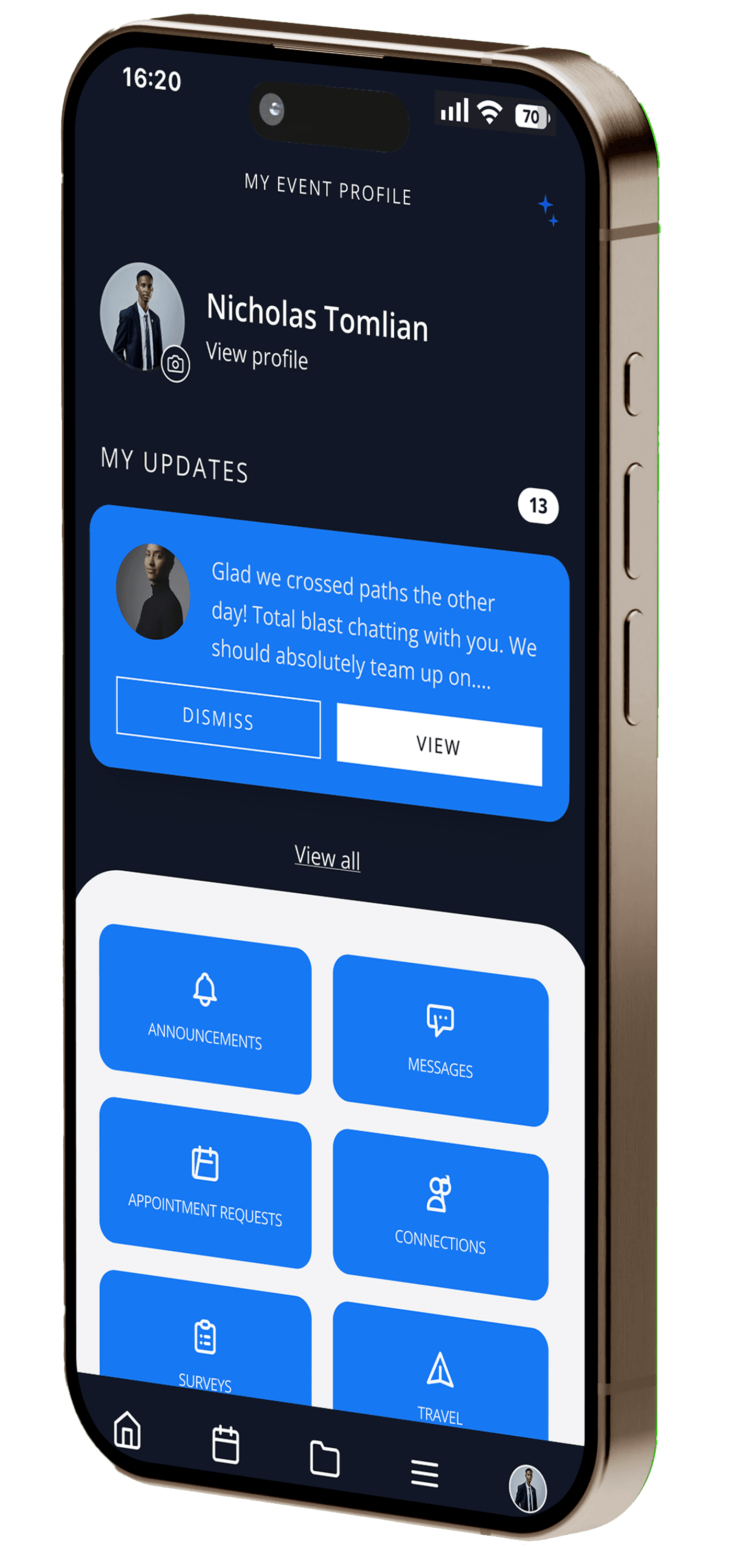 iphone mock up for an AI app