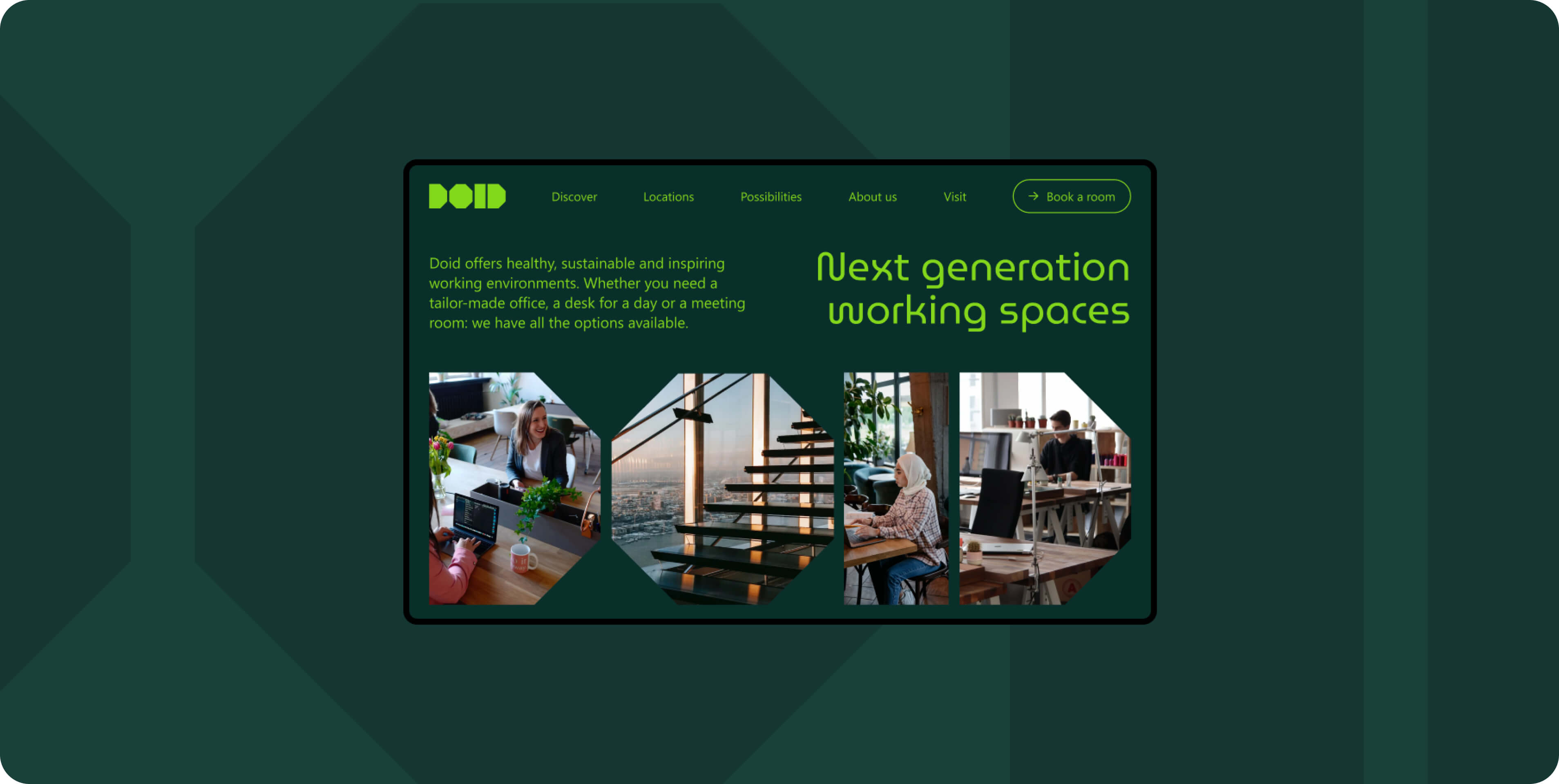 Mockup of the Doid Website
