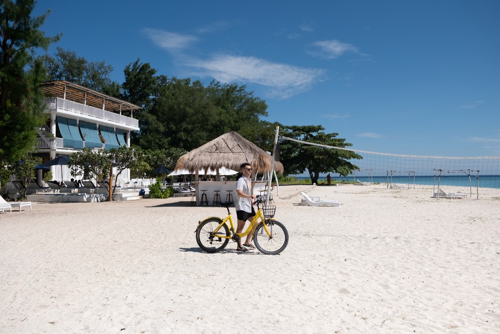 Biking on beach