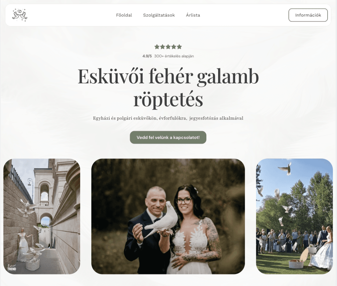 Masszázsstúdió weboldal – meleg hangulatú UX design