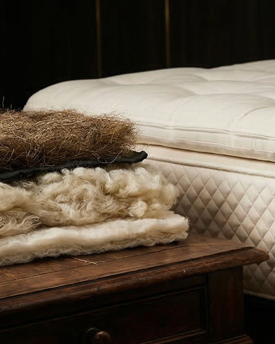 Minimalist light-wood kitchen with a white island, three mustard bar stools, and soft warm lighting.