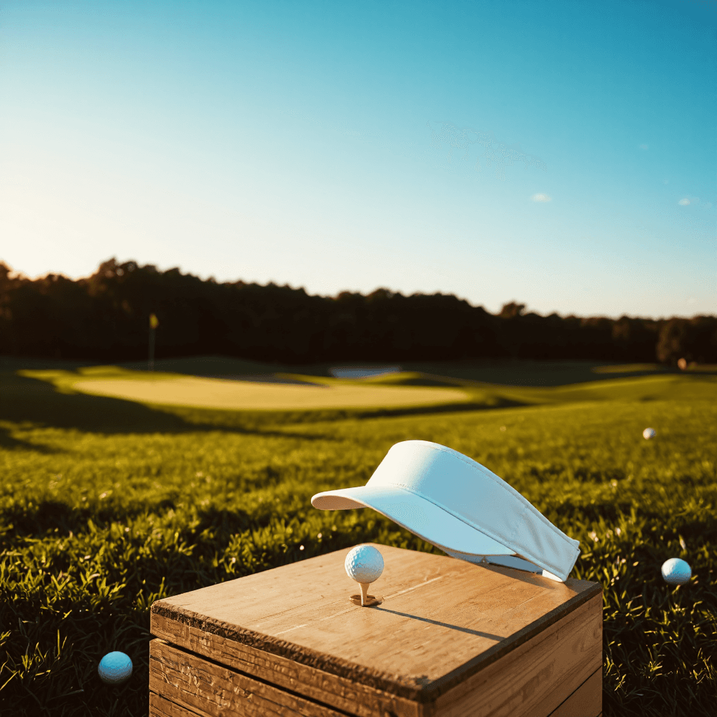 product photography of golf visors