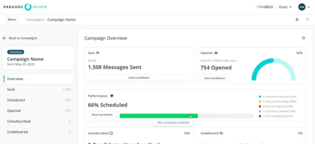 paradox ai chatbot dashboard