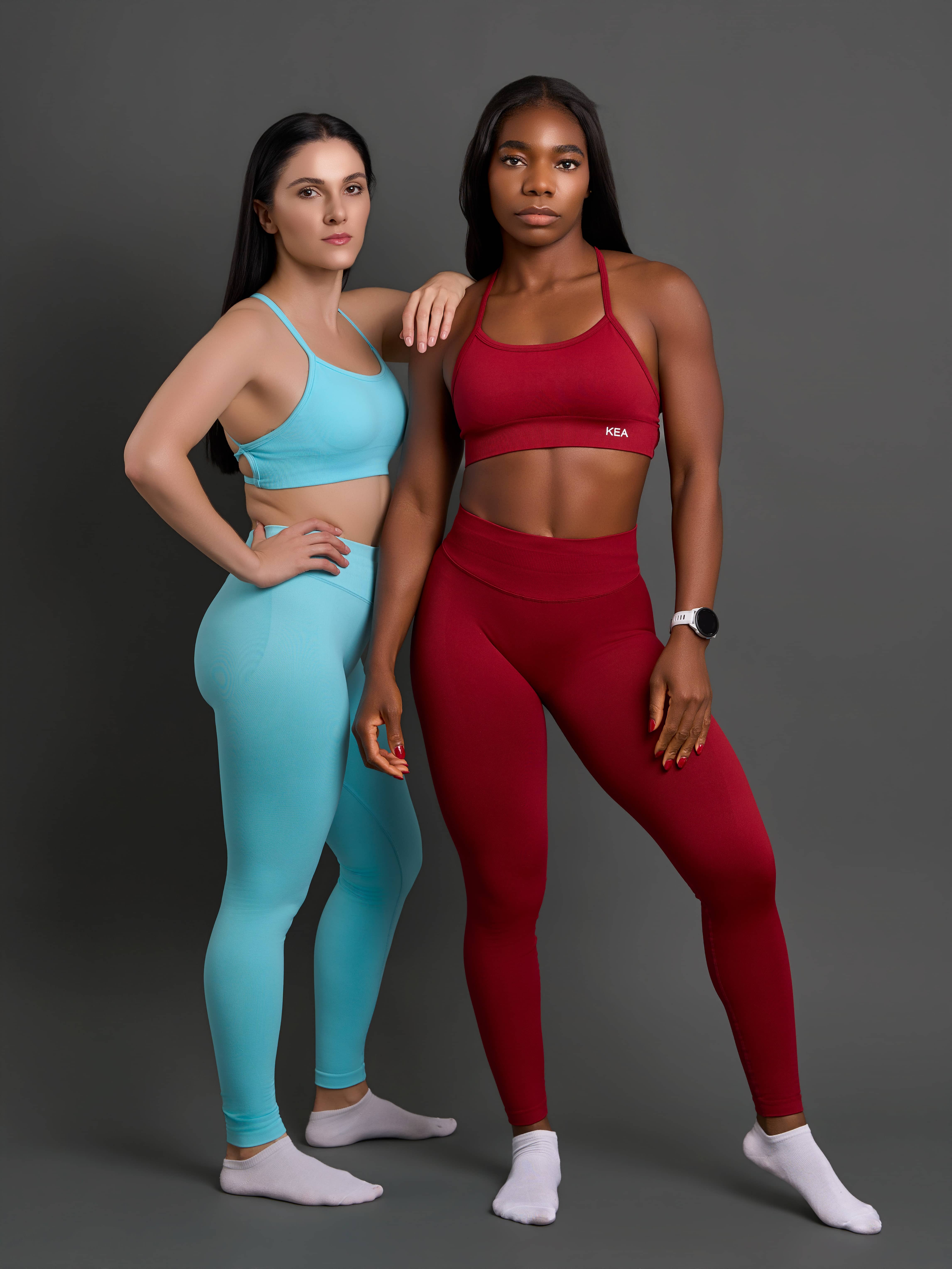 Dynamic activewear portrait highlighting motion, flexibility, and confidence