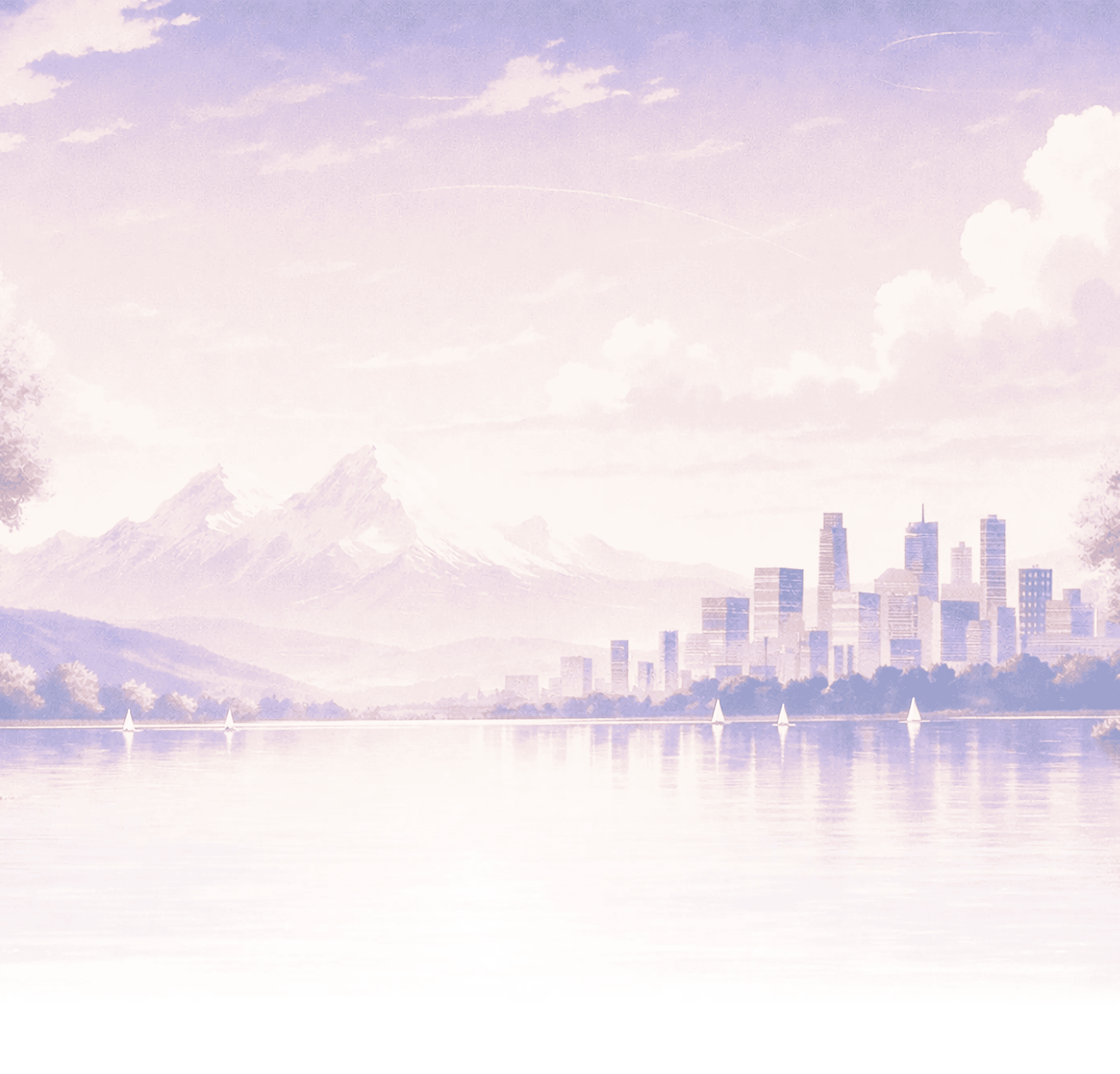 lake with mountains and pine trees