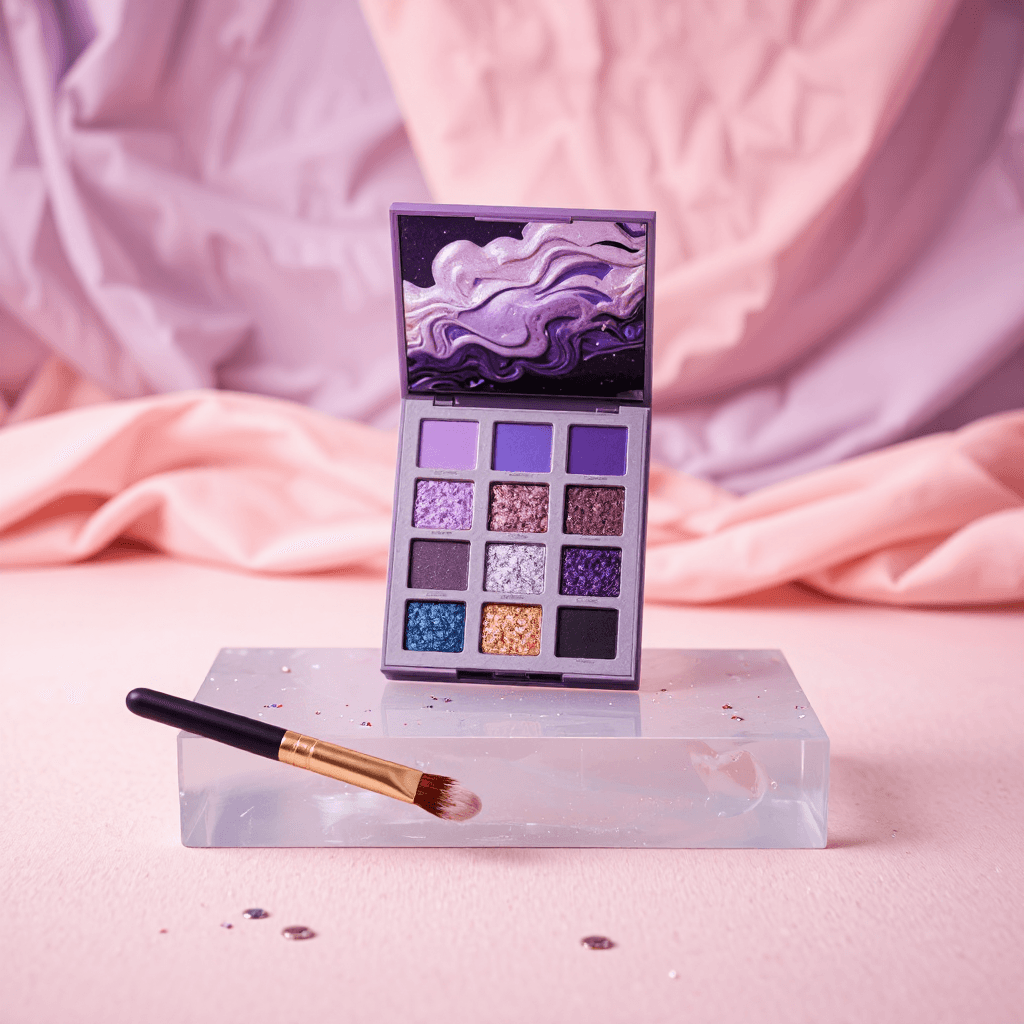 product photography of a palette of eyeshadow
