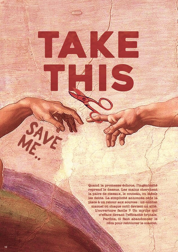 Main qui donne des ciseaux