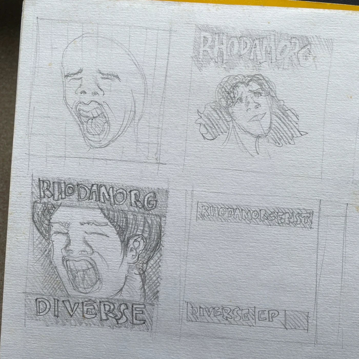 Photo of some early sketches