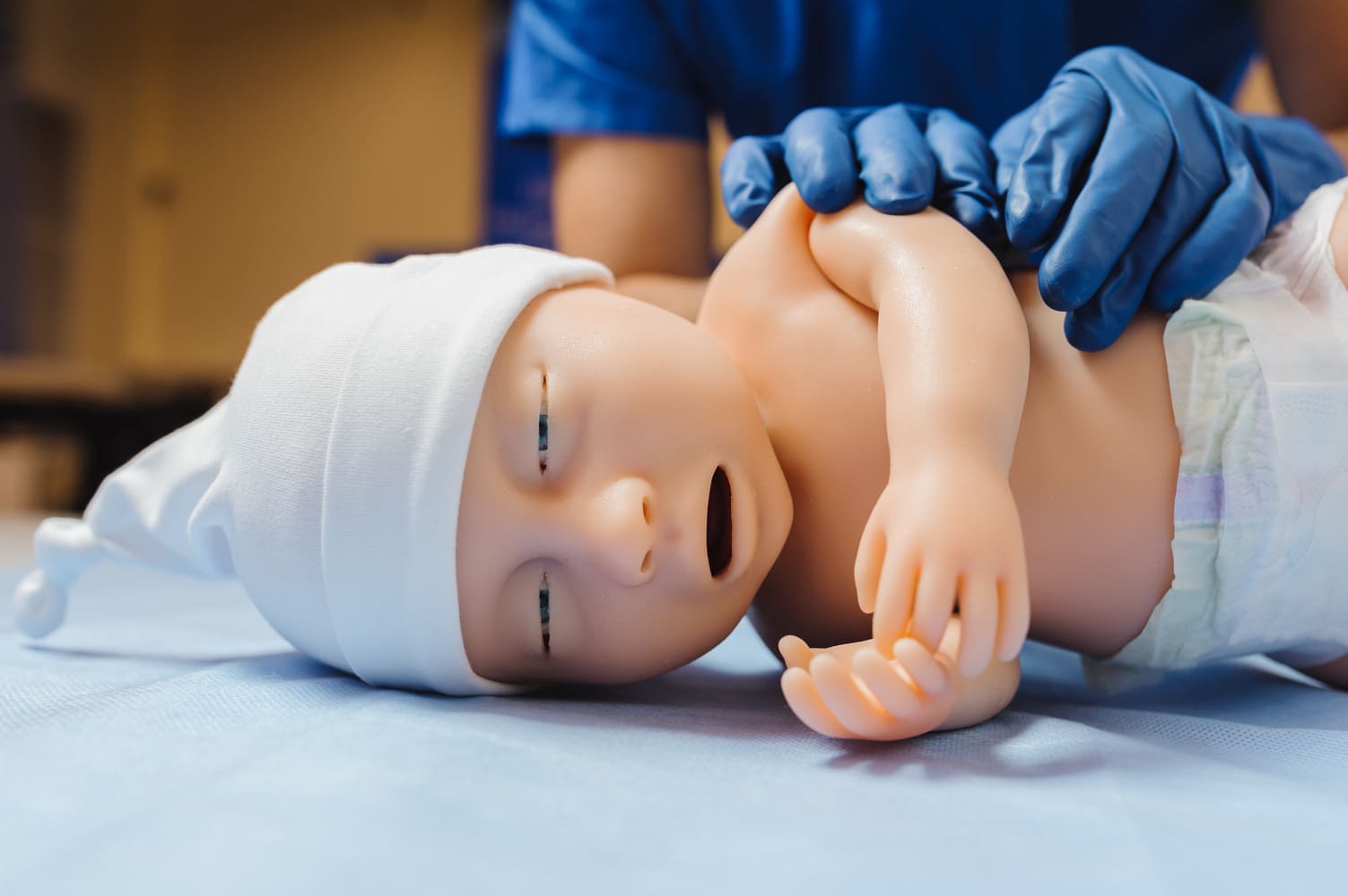 Pediatric procedures with a specialized Mia Newborn Simulator