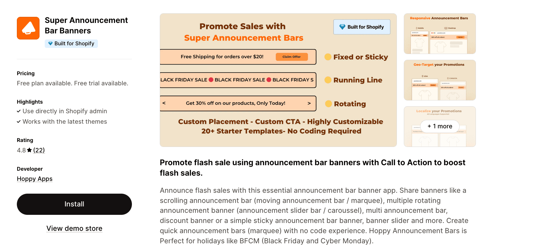 Super Announcement Bar Banners