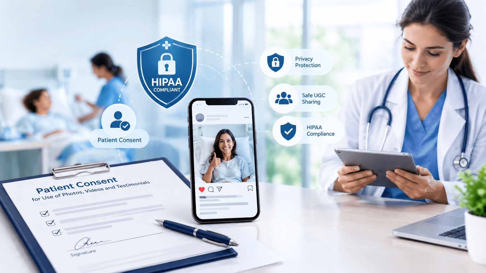Using UGC for Hospitals? The Complete Guide to Patient Confidentiality, Consent & HIPAA Compliance 