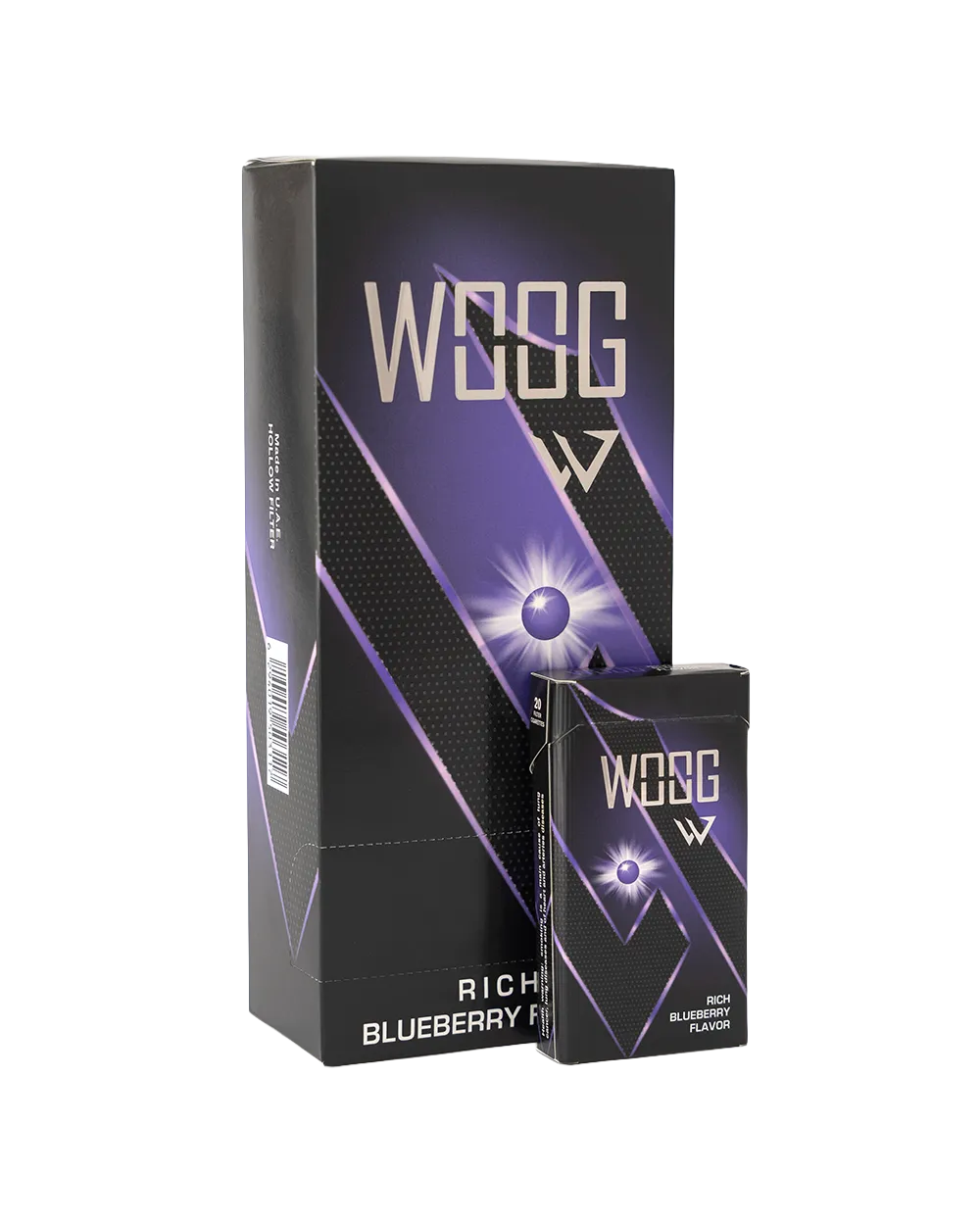 Woog Blueberry Mint cigarette pack.