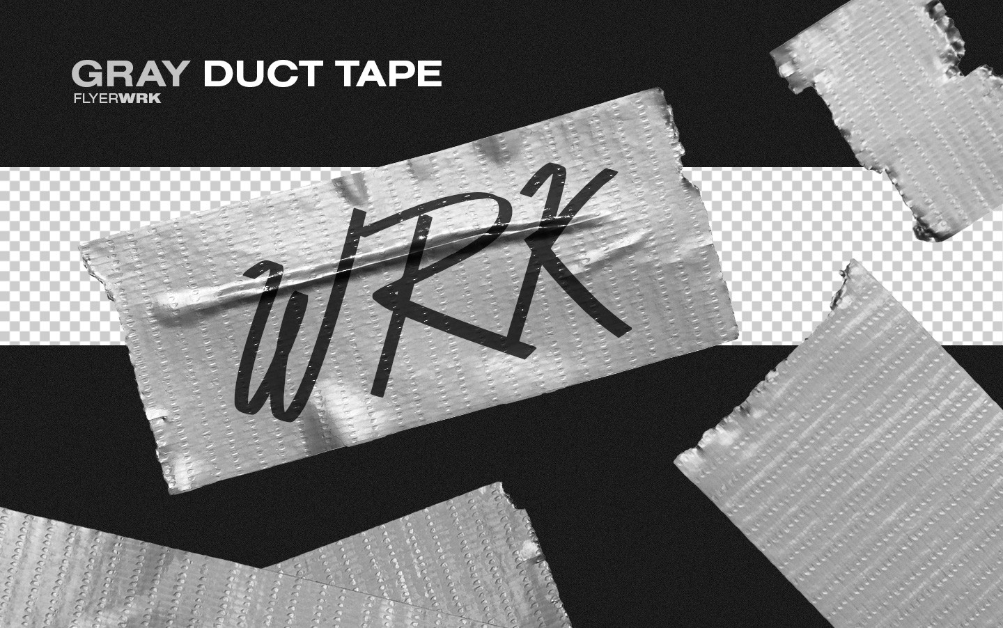 Isolated Adhesive Tape Pieces gray tape overlay showing realistic wrinkled design for high end promo campaigns