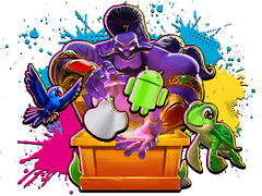 Multi-device support,and platform icons representing seamless play across devices