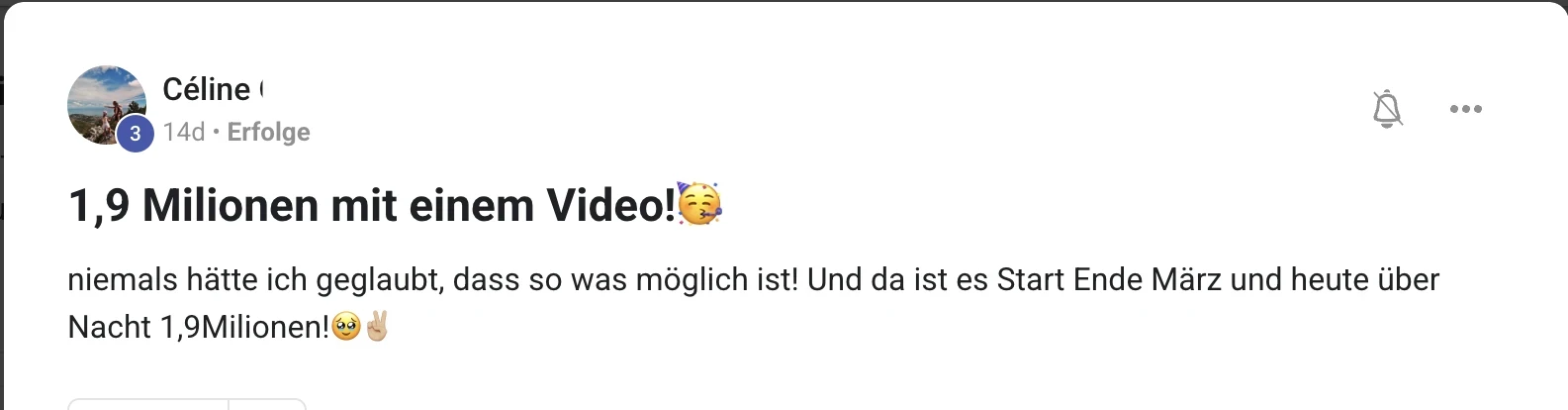 Kundenstimme KI Creator Akademie: Céline erreicht 1,9 Millionen Views mit einem Video über Nacht