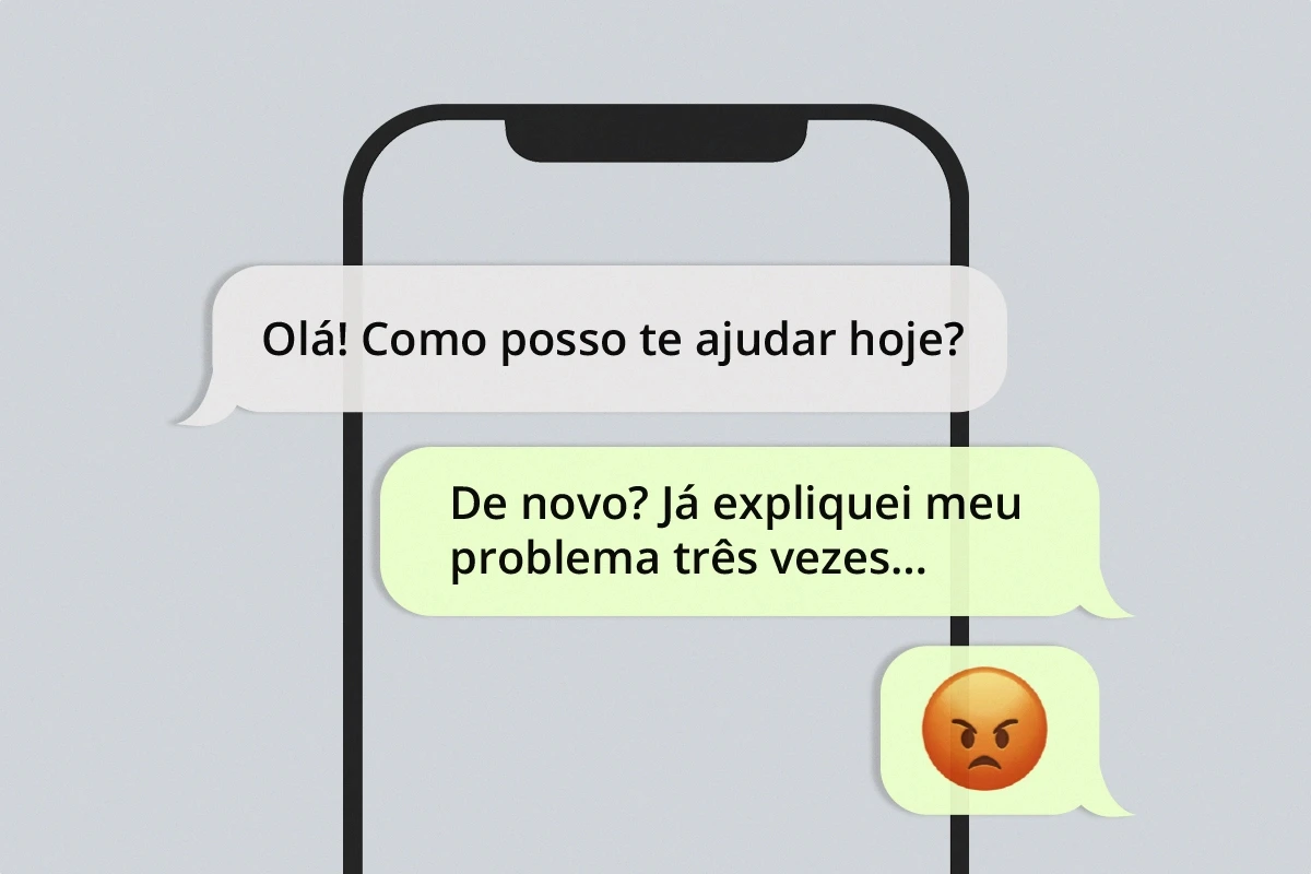 Cliente insatisfeito com a falta de histórico das mensagens