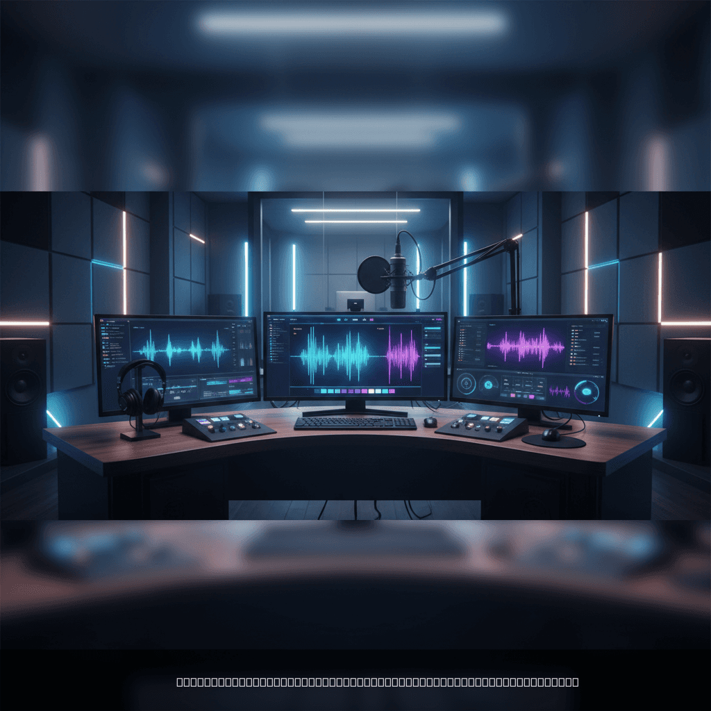 AI voice generation technology interface showing text-to-speech conversion process