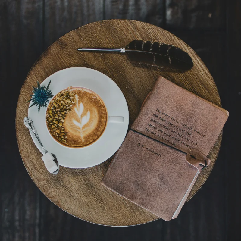 still life with coffee and sketch