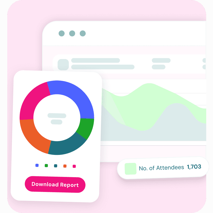 Lounge analytics dashboard showing engagement metrics, chapter performance trends, and attendance reports across councils