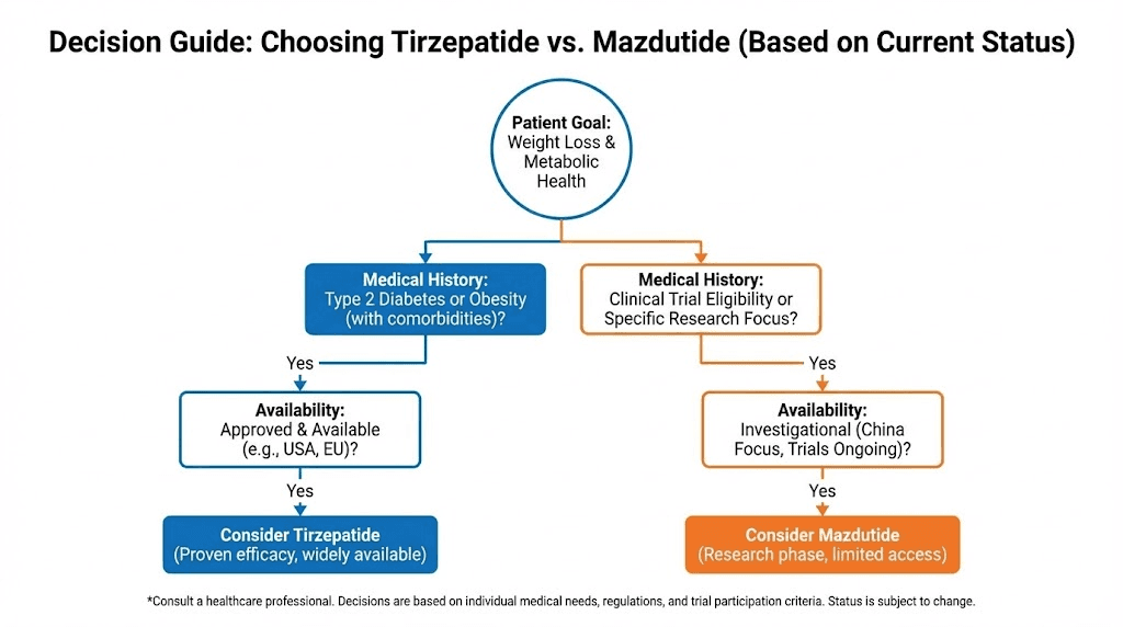 Decision guide for choosing tirzepatide or mazdutide
