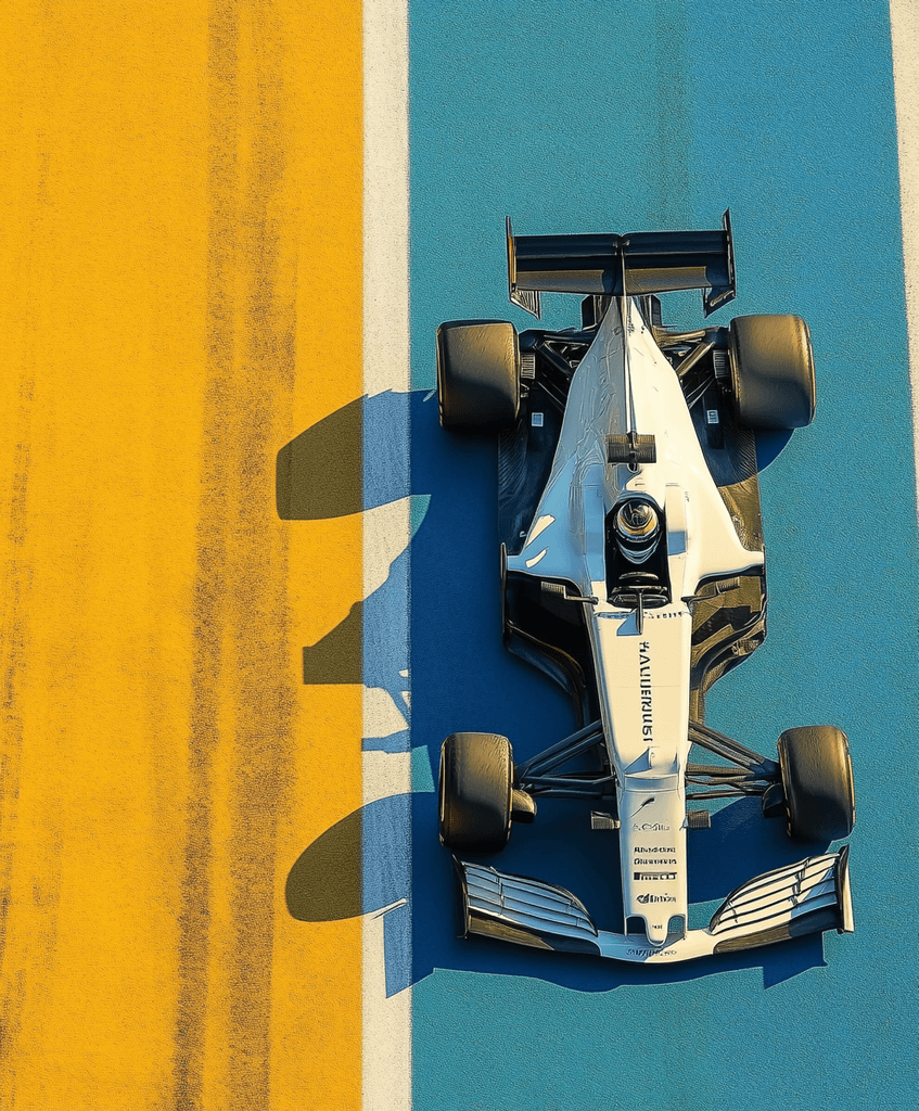 top down view of a F1 racing car