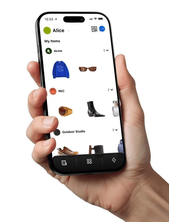 lady checking her phone and smiling