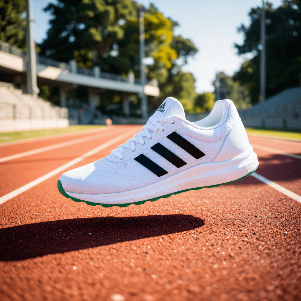 product photography of a pair of athletic shoes designed for sports use