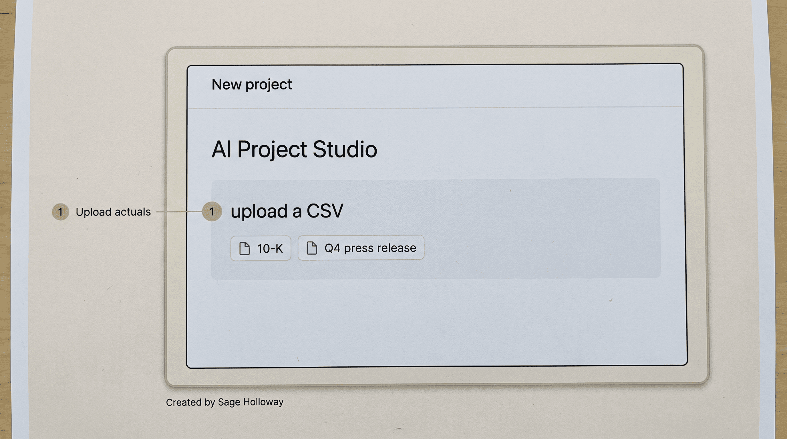 Teaching reconstruction of an Excel add-in upload flow for CSV actuals and 10-K PDFs