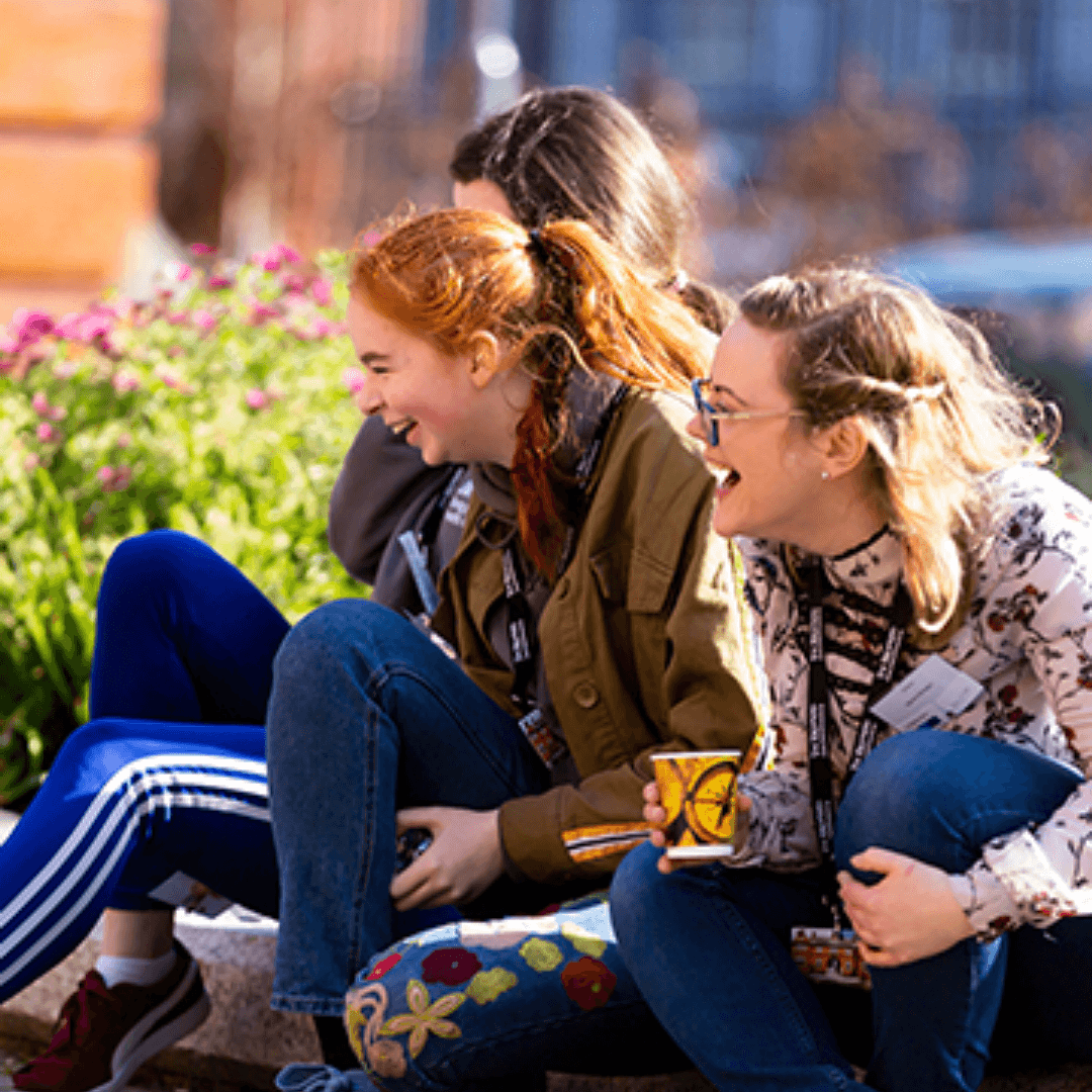 Group of young people laughing