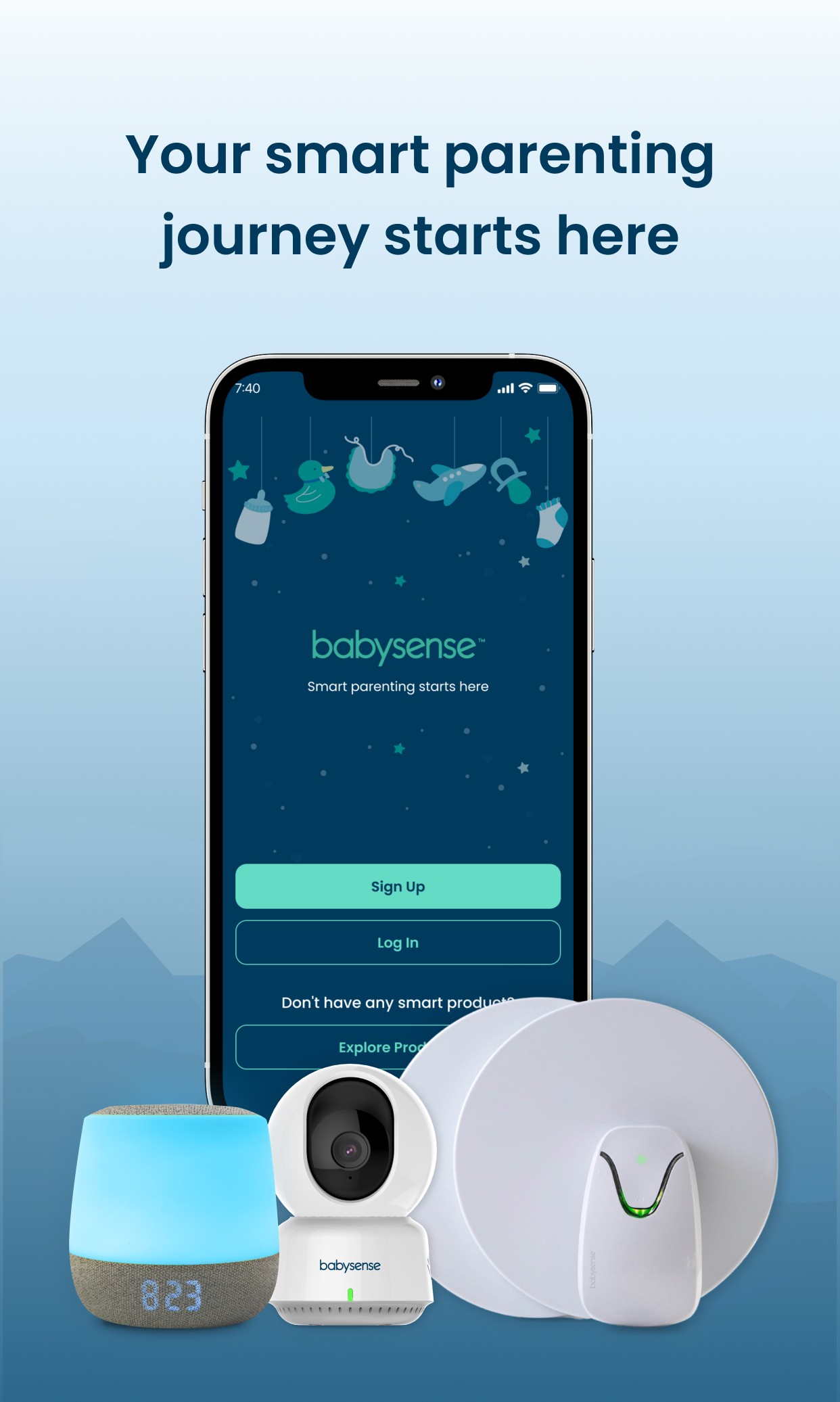 babysense mobile app with baby monitoring products