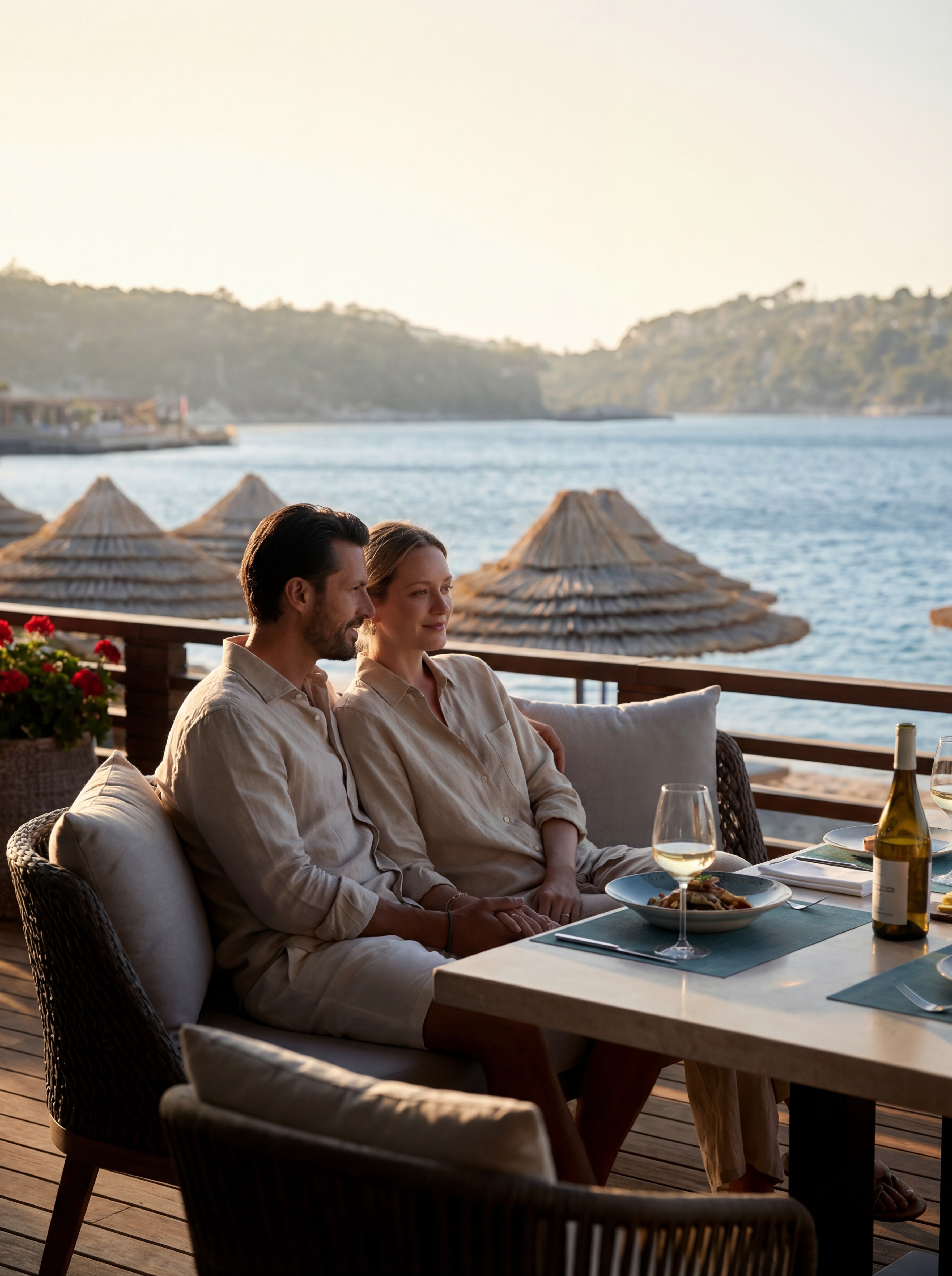 Mandarin Oriental Beach Club Bodrum with luxury seating, private service, and sea view dining