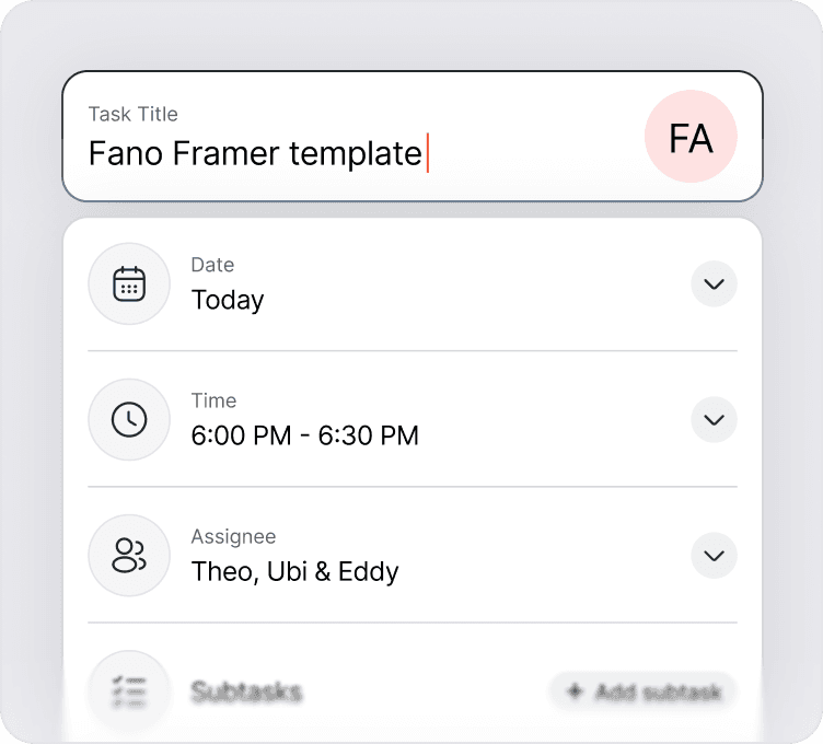 Fano mobile task feature