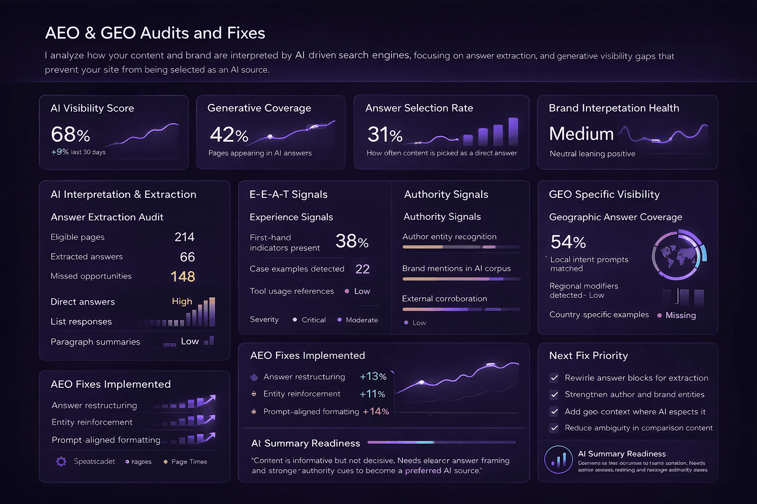 AEO & GEO Audits & Fixes