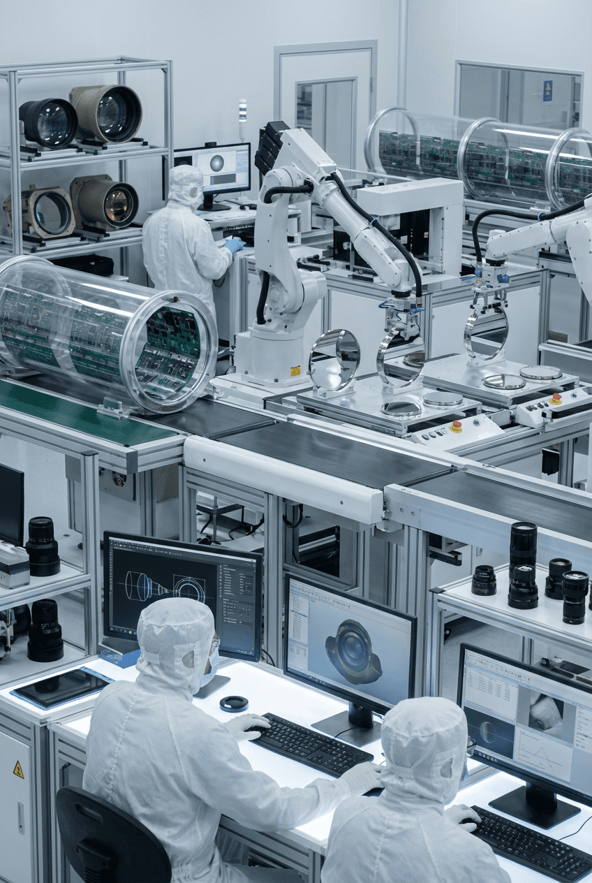 Advanced electro optical defense systems representing THEONs expanding production scale.