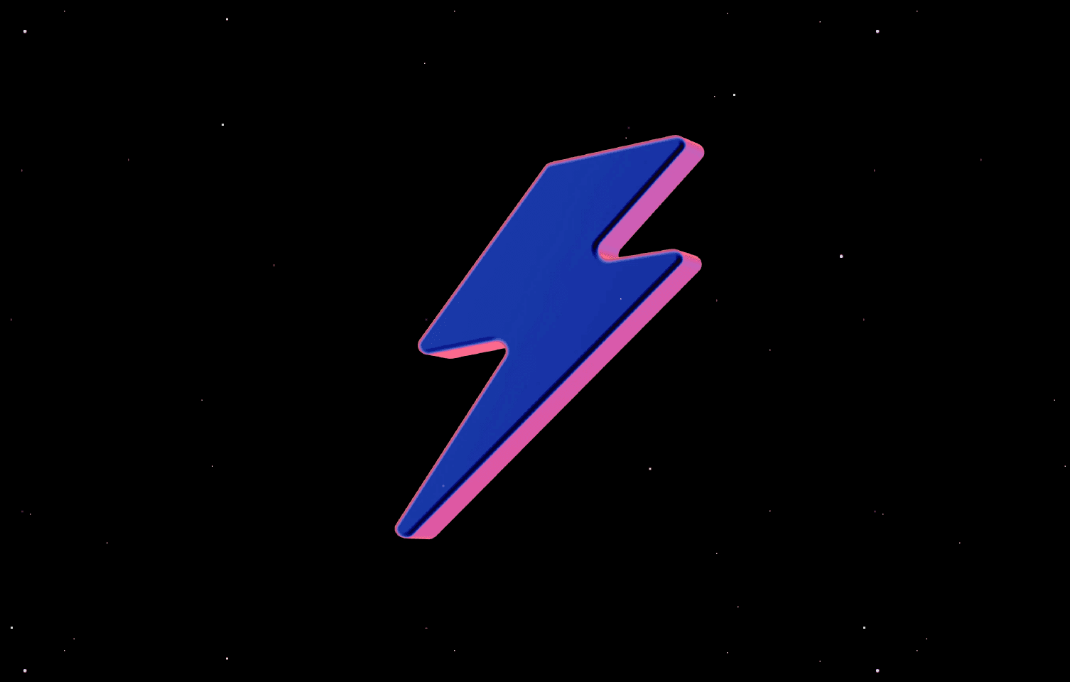 3D purple lightning bolt icon
