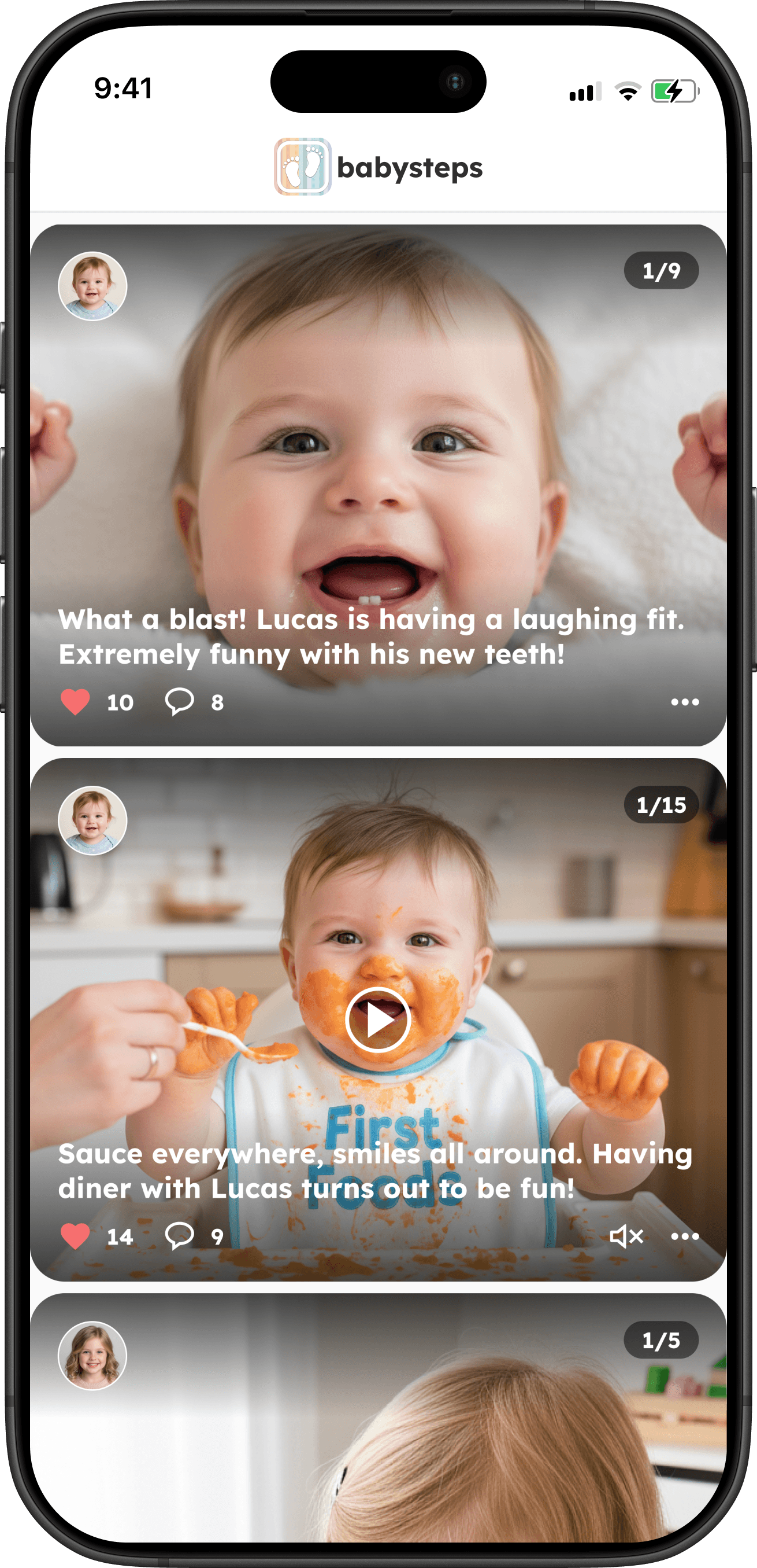 Screenshot of the home feed in babysteps