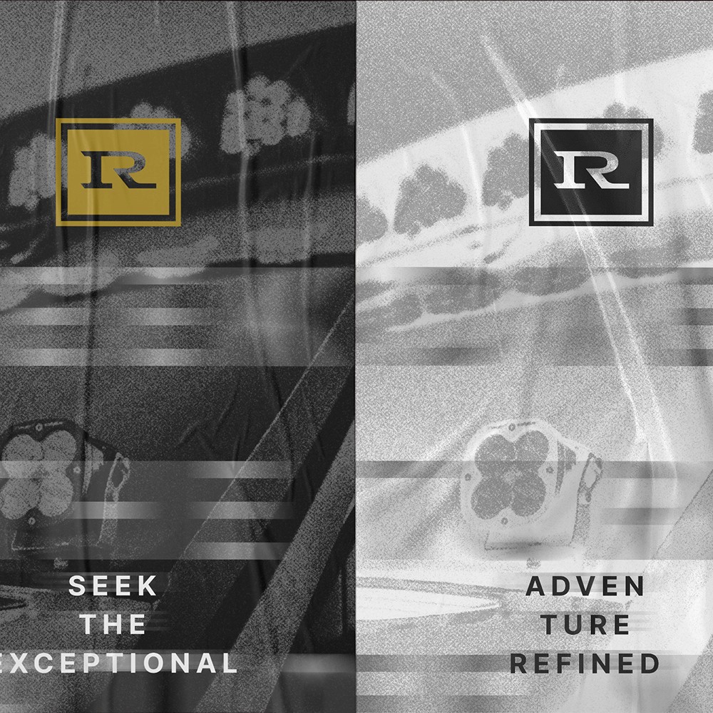 Rogue Vehicle Company brand pattern and monogram collage