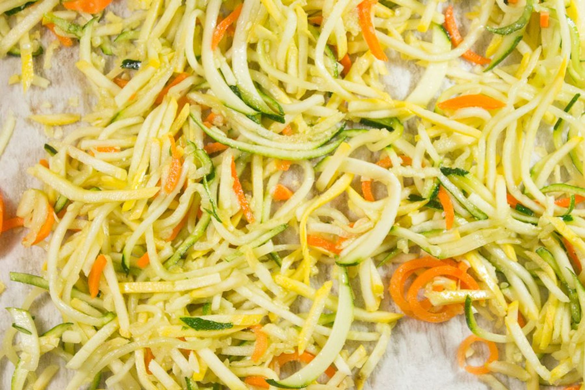 veggie noodles on paper towels