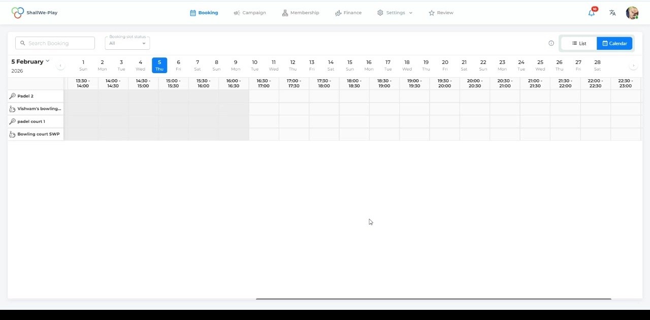 Interactive Calendar View
