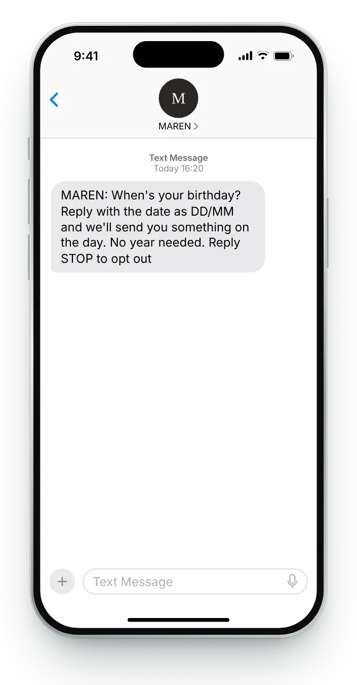 Collect the date by reply birthday text on an iPhone