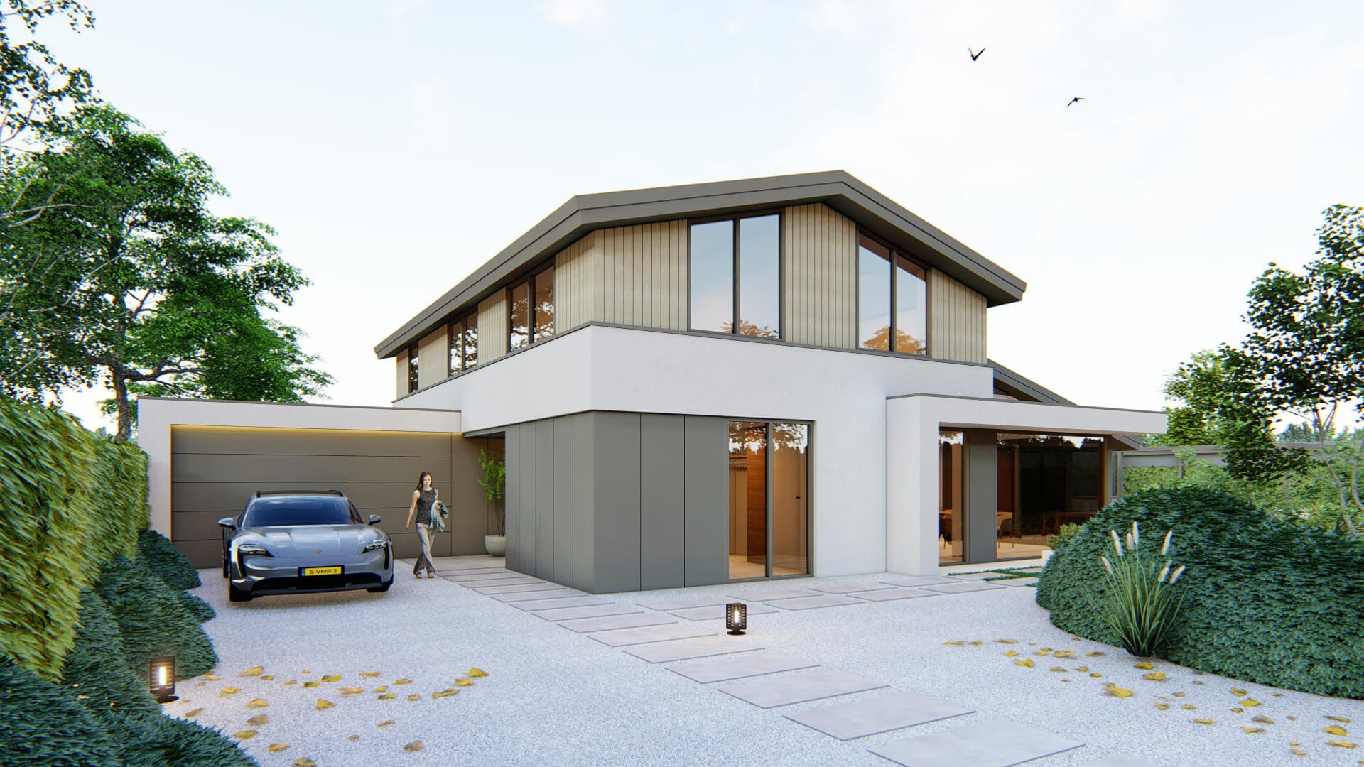 Stijlvolle strakke villa in onderhoudsarme materialen