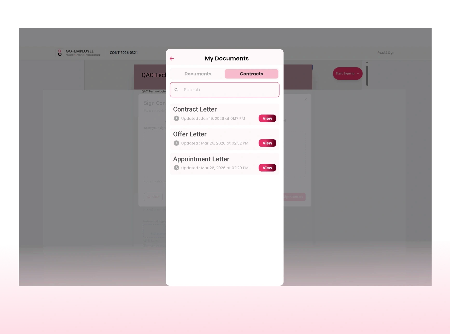 Go Employee Employees can access their  own documents anytime, from anywhere.