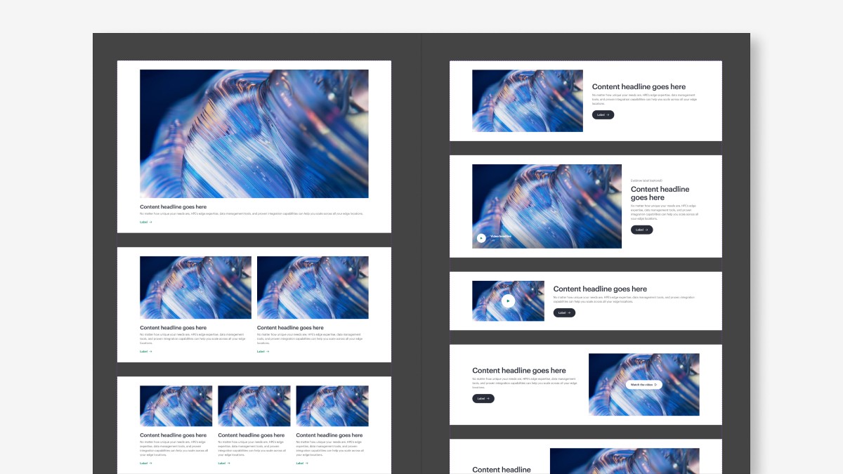 HPE Web Design System Figma content block layout screenshot
