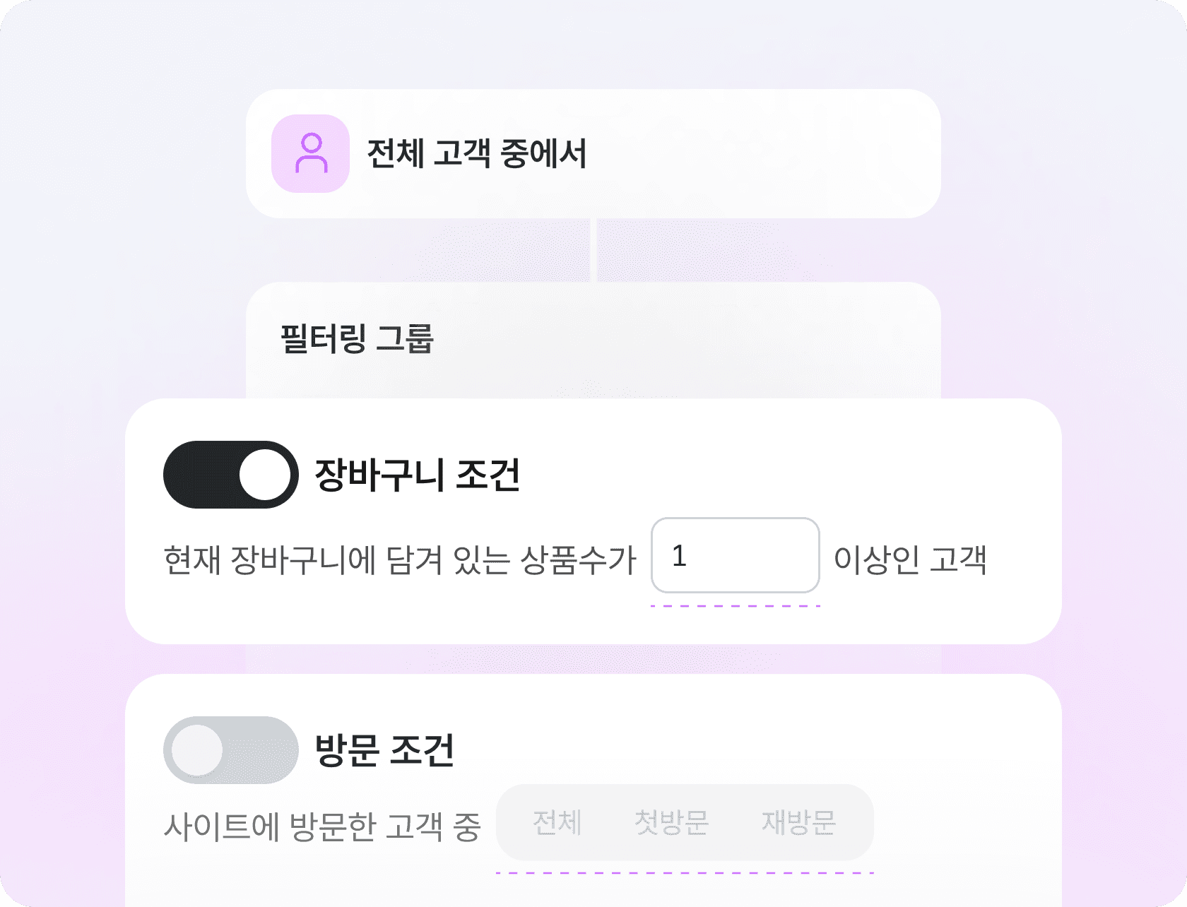 커스텀 오디언스 생성 화면